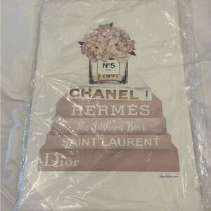 Amazon Fashion Book Stack Wall Art - Pink and White